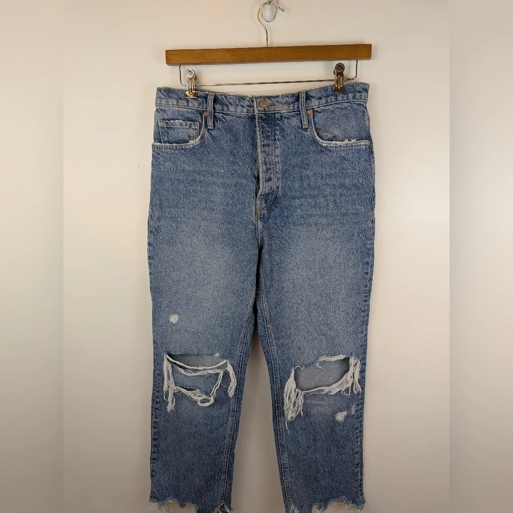 We the Free Tapered Baggy HIgh Rise Boyfriend Fit Jeans, Sz 30